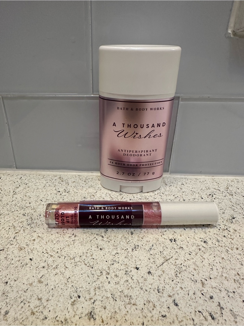 Bath & Body Works A Thousand Wishes Deodorant & Lip Gloss Set